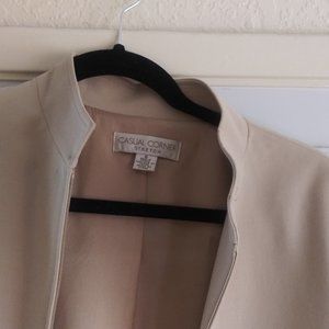 ✅ CASUAL CORNER STRETCH Womens Full Zip Up Beige